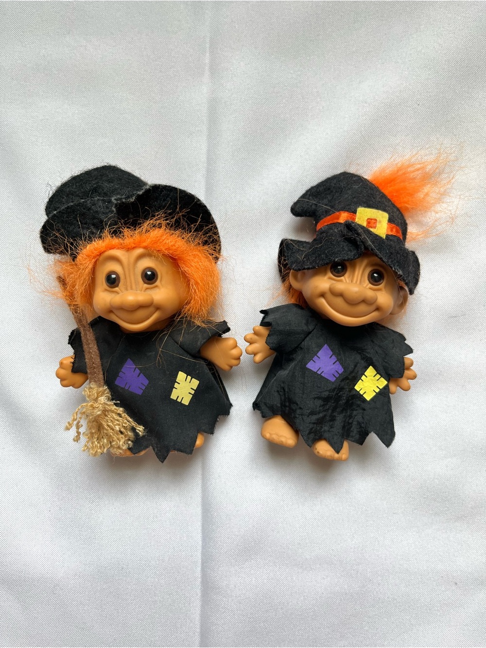 Russ Trolls Halloween Witch Figurines Vintage 1993 Set of 2